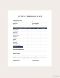 Free 60 Day Employee Performance Review Template Excel Example