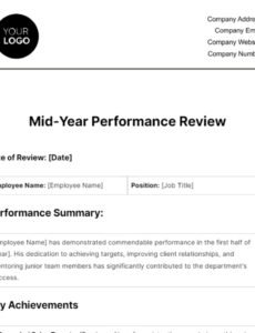Free Mid Year Performance Review Template Doc Example
