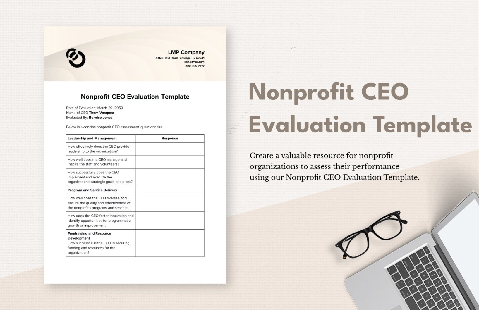 Nonprofit Employee Performance Review Template Pdf Sample