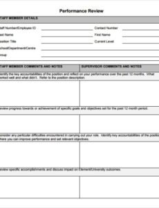 Printable Bi Annual Performance Review Template Doc