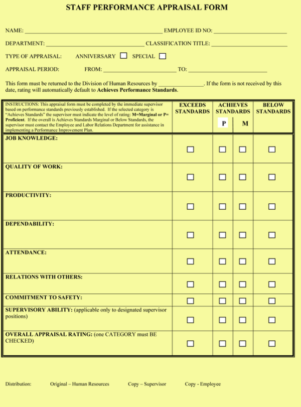 Printable Health And Safety Performance Review Template Word Sample