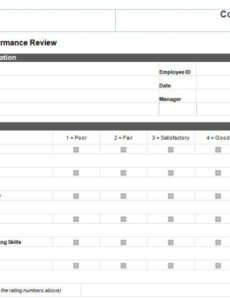 Printable Performance Review Template For Administrative Assistant Excel Sample