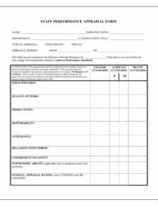 Printable Sales Employee Performance Review Template Excel Sample