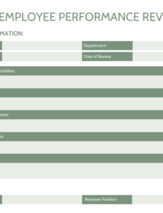 Printable Sales Employee Performance Review Template Excel Sample