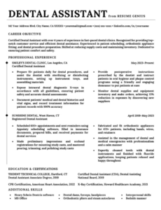 Professional Dental Assistant Performance Review Template