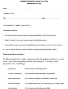 Professional Small Business Performance Review Template Pdf Sample