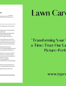 Basic Lawn Care Contract Template Pdf