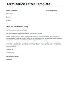Best Agreement To Terminate Contract Template Excel Example
