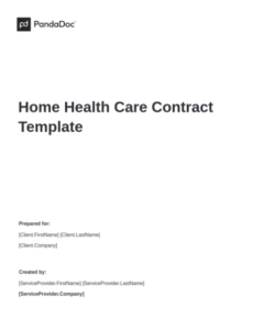 Best Home Health Care Contract Template Doc Sample