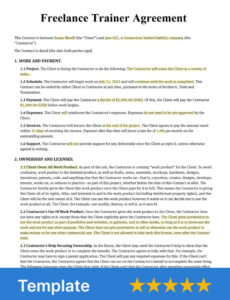 Best Personal Trainer Contract Agreement Template