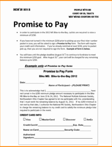 Best Promise To Pay Contract Template Doc Sample