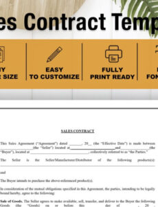 Best Sale Of Goods Contract Template  Sample