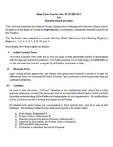 Best Security Guard Contract Agreement Template