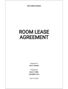 Best Shared Room Rental Contract And Agreement Template Excel