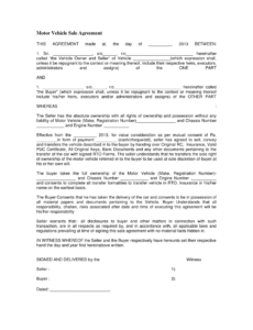 Best Used Car Selling Contract Template Doc