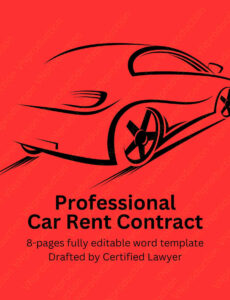 Car Rental Agreement Contract Template Excel Sample