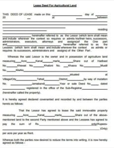 Costum Farm Land Rent Contract Template Pdf Example