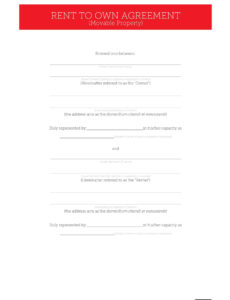 Costum Rent To Own Contract Template  Example