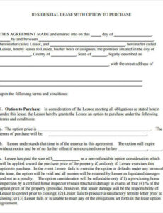 Costum Rent To Own House Contract Template Excel