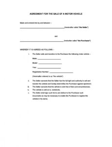 Costum Selling Used Car Contract Template Pdf Sample