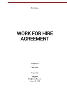 Costum Work Made For Hire Contract Template Excel Sample