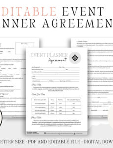 Editable Event Planner Contract Agreement Template Excel