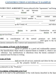 Editable New Home Building Contract Template Pdf Sample