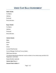 Editable Private Seller Car Contract Template Pdf Sample