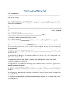 Editable Real Estate Purchase Contract Template  Example