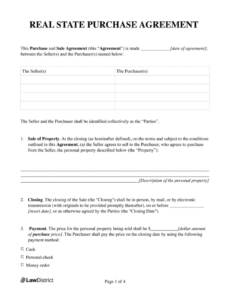 Editable Real Estate Sales Contract Template  Sample