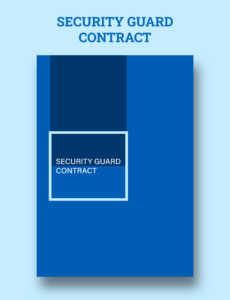 Editable Security Guard Contract Agreement Template  Example