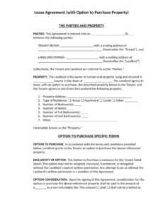 Editable Simple Rent To Own Contract Template