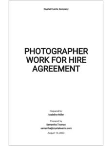 Editable Work For Hire Contract Template Pdf Sample