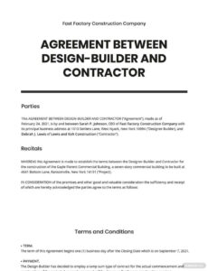 Free Contract Between Two Parties Template Excel Sample