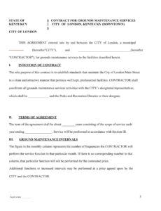 Free Lawn Care Service Contract Template Pdf Sample