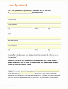 Free Loan Contract Between Friends Template  Example