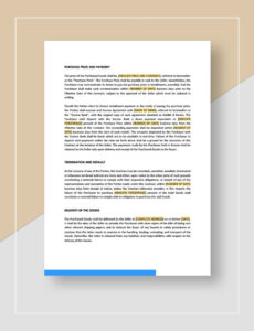 Free Sale Of Goods Contract Template Word Example