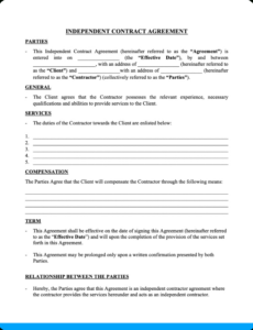 Free Simple Service Agreement Contract Template Doc Example