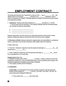 Free Statement Of Work Contract Template Pdf Sample