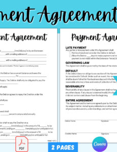 Payment Plan Contract Agreement Template Pdf Sample