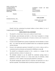 Printable Breach Of Contract Complaint Template Pdf