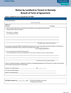 Printable Breach Of Contract Letter Template