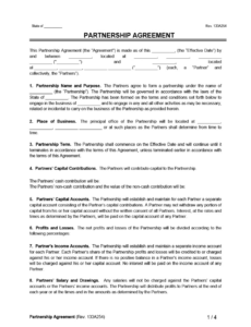 Printable Business Partner Contract Agreement Template  Example