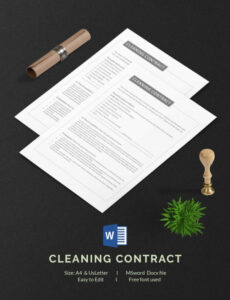 Printable Cleaning Service Contract Agreement Template Word Example