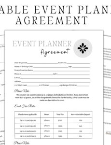 Printable Event Planner Contract Agreement Template Doc