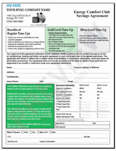 Printable Hvac Service Agreement Contract Template  Example