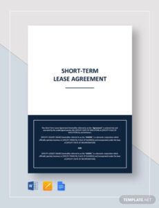 Printable Short Term Lease Contract Template Pdf