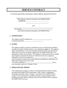 Printable Terms Of Agreement Contract Template