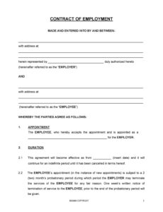 Printable Terms Of Agreement Contract Template Excel Sample