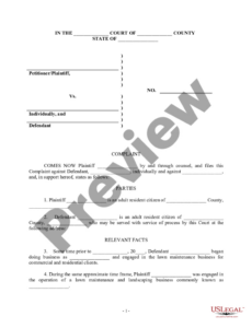 Professional Breach Of Contract Complaint Template Doc Sample